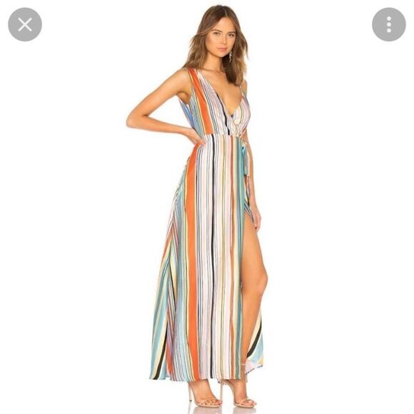 Lovers + friends REVOLVE montage maxi dress in Aruba stripe xs NWT FLAW - Picture 1 of 11
